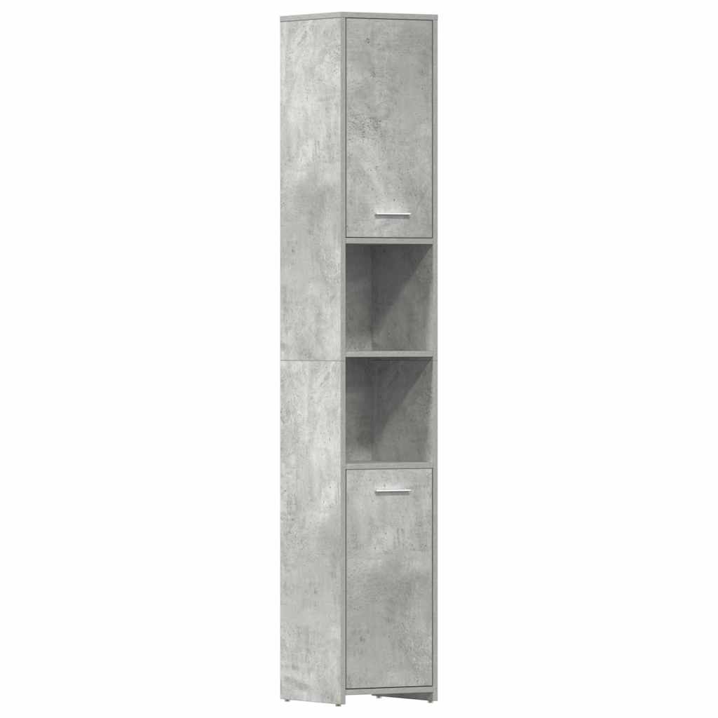 Bathroom Cabinet 30x30x183,5 cm Engineered Wood Concrete grey With handle
