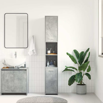 Bathroom Cabinet Concrete Grey Engineered Wood