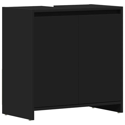 vidaXL Bathroom Cabinet Black 60x33x60 cm Engineered Wood 2