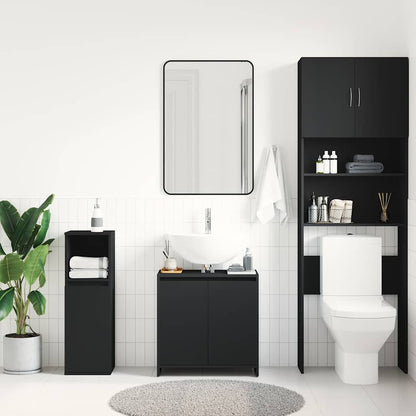 vidaXL Bathroom Cabinet Black 60x33x60 cm Engineered Wood 3