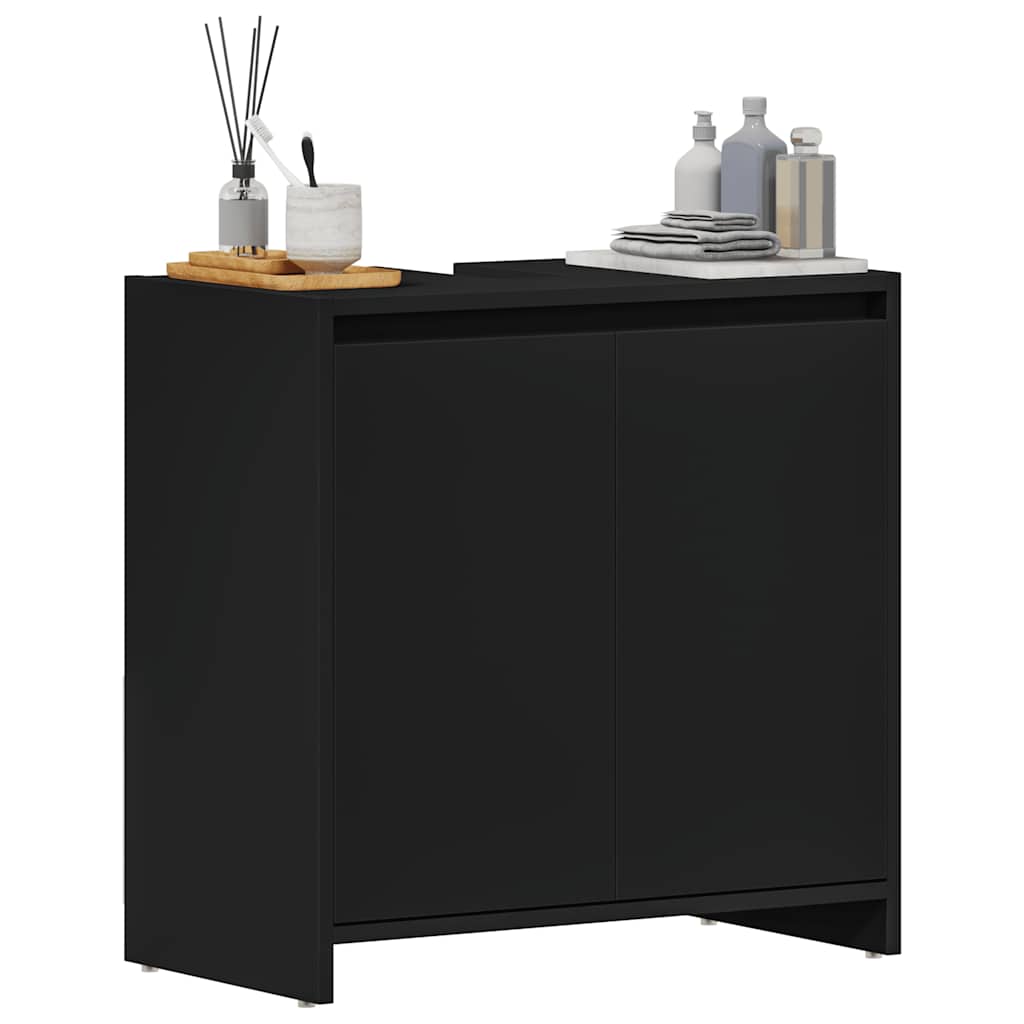 vidaXL Bathroom Cabinet Black 60x33x60 cm Engineered Wood 4