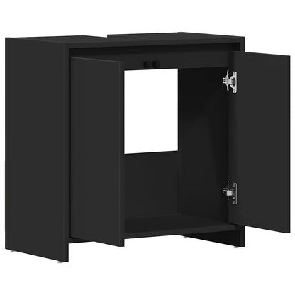 vidaXL Bathroom Cabinet Black 60x33x60 cm Engineered Wood 5