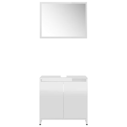 vidaXL Bathroom Furniture Set | High gloss white | Engineered Wood | Standard 4