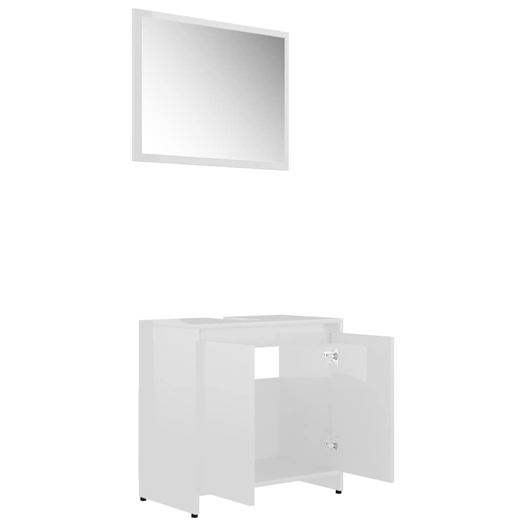 vidaXL Bathroom Furniture Set | High gloss white | Engineered Wood | Standard 5