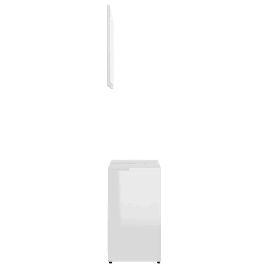 vidaXL Bathroom Furniture Set | High gloss white | Engineered Wood | Standard 6