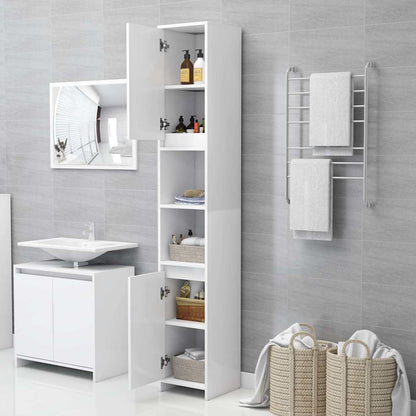 Bathroom Cabinet 30x30x183,5 cm Engineered Wood White Without handle