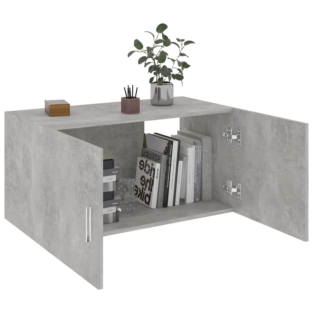 vidaXL Wall Mounted Cabinet | Concrete Grey | Engineered wood 5