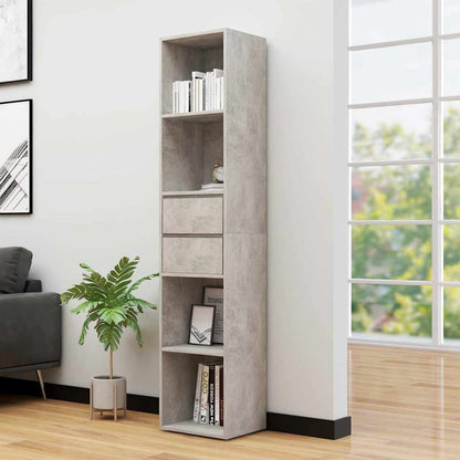 vidaXL Book Cabinet | Concrete Grey | Engineered Wood | Medium | Book Cabinet 1