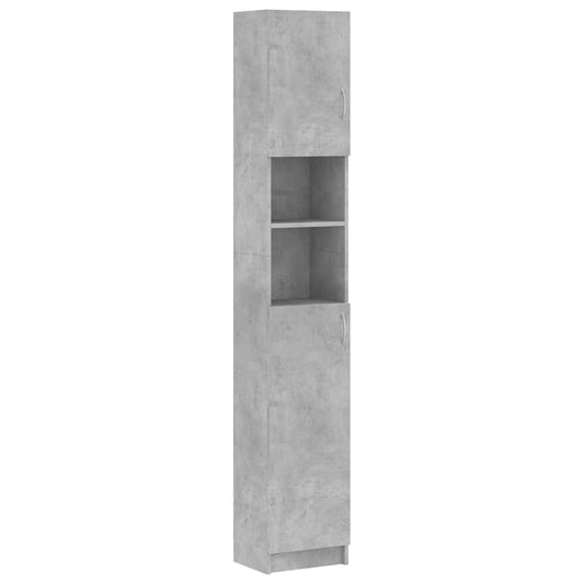 Bathroom Cabinet 32x25,5x190 cm Engineered Wood Concrete grey
