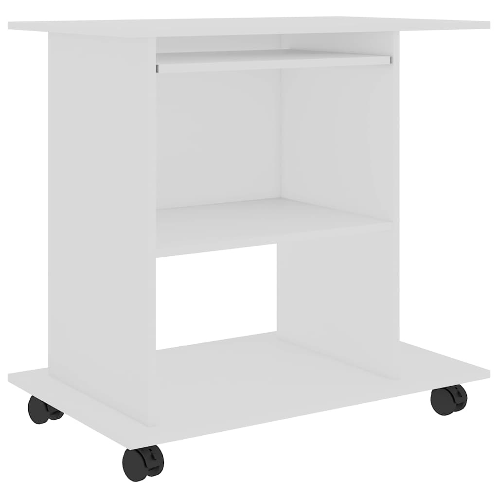 vidaXL Computer Desk | White | Engineered wood | Compact | Pull-Out 2