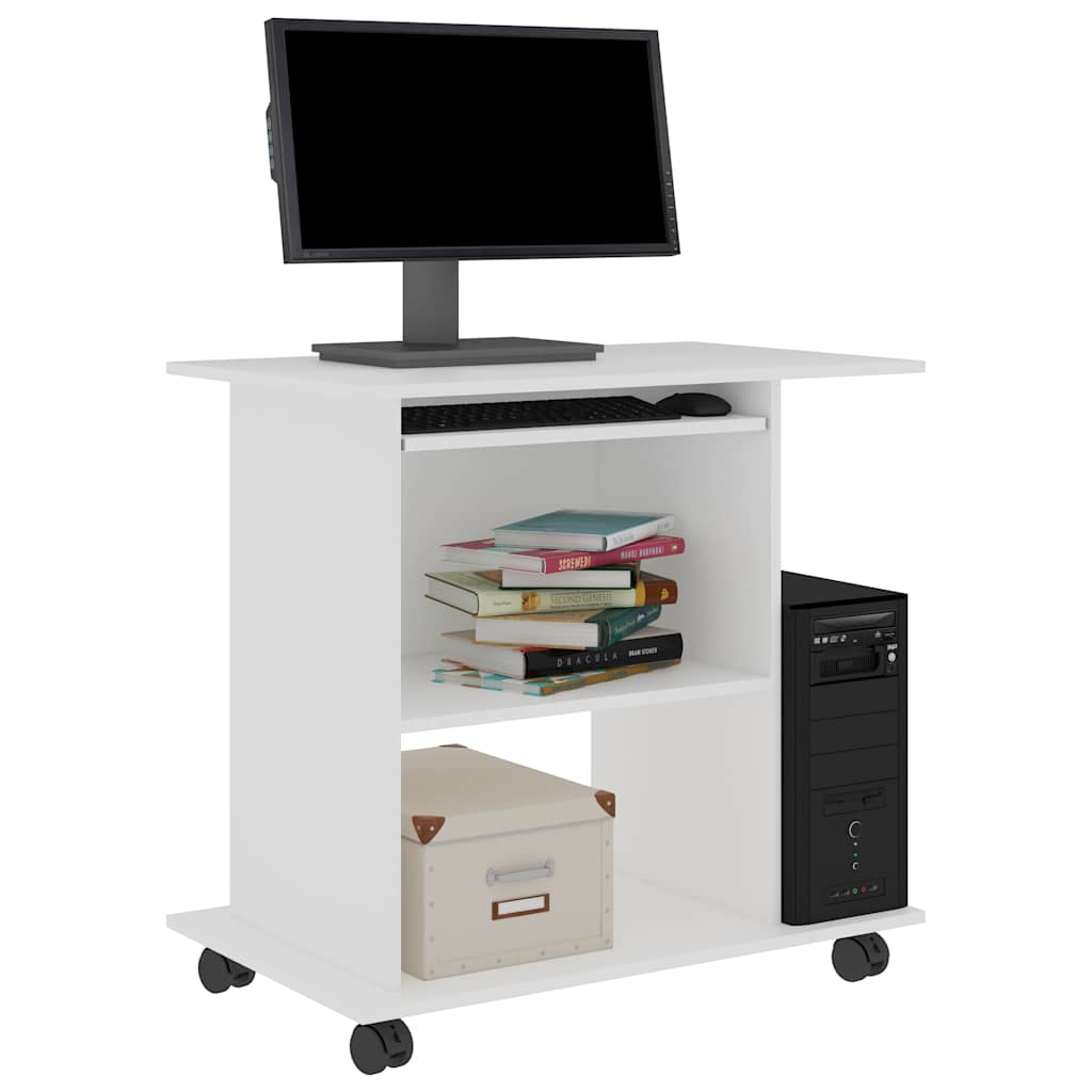 vidaXL Computer Desk | White | Engineered wood | Compact | Pull-Out 3
