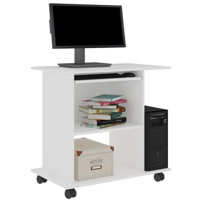 vidaXL Computer Desk | White | Engineered wood | Compact | Pull-Out 3