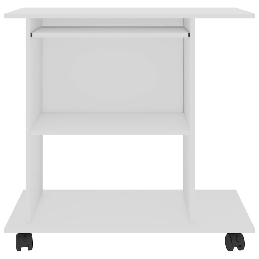 vidaXL Computer Desk | White | Engineered wood | Compact | Pull-Out 4