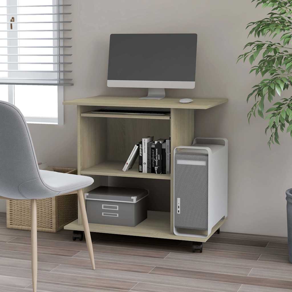 802897 vidaXL Computer Desk Sonoma Oak 80x50x75 cm Engineered Wood 1