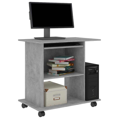 vidaXL Computer Desk | Concrete Grey | Engineered Wood | Compact 3