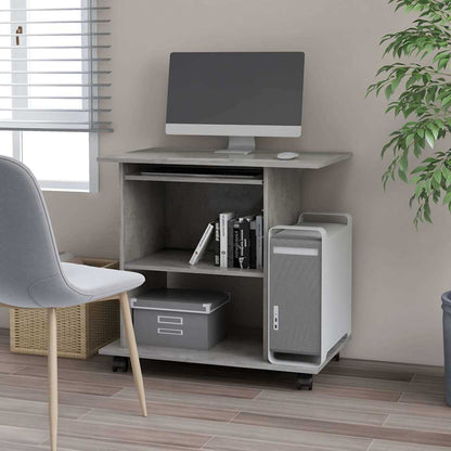 vidaXL Computer Desk | Concrete Grey | Engineered Wood | Compact 1