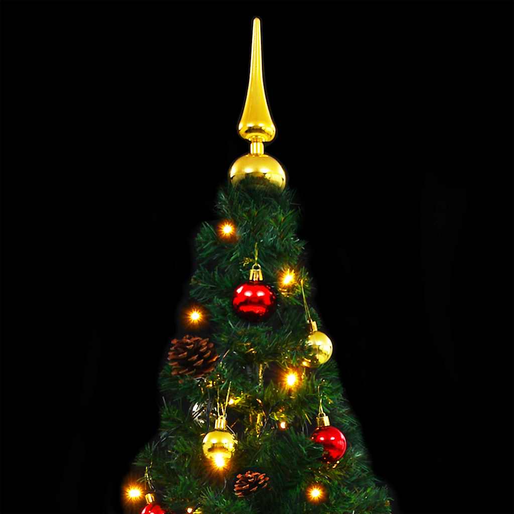 vidaXL Artificial Pre-lit Christmas Tree with Baubles Green 210 cm 4