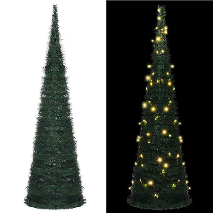 vidaXL Pop-up String Artificial Pre-lit Christmas Tree Green 210 cm 2