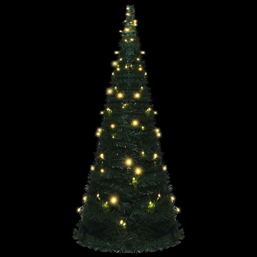 vidaXL Pop-up String Artificial Pre-lit Christmas Tree Green 210 cm 3