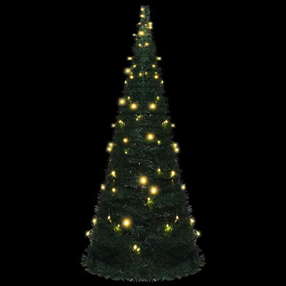 vidaXL Pop-up String Artificial Pre-lit Christmas Tree Green 210 cm 3