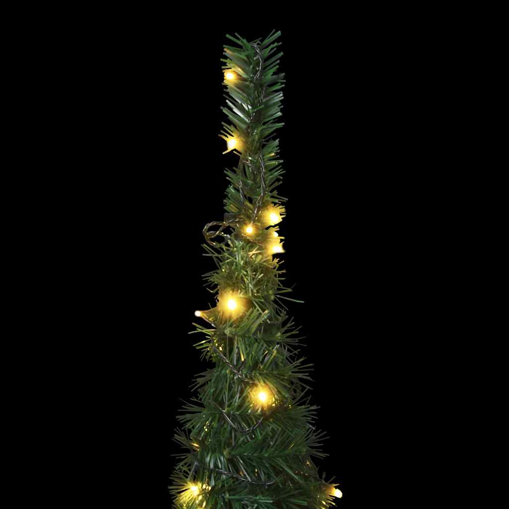 vidaXL Pop-up String Artificial Pre-lit Christmas Tree Green 210 cm 4