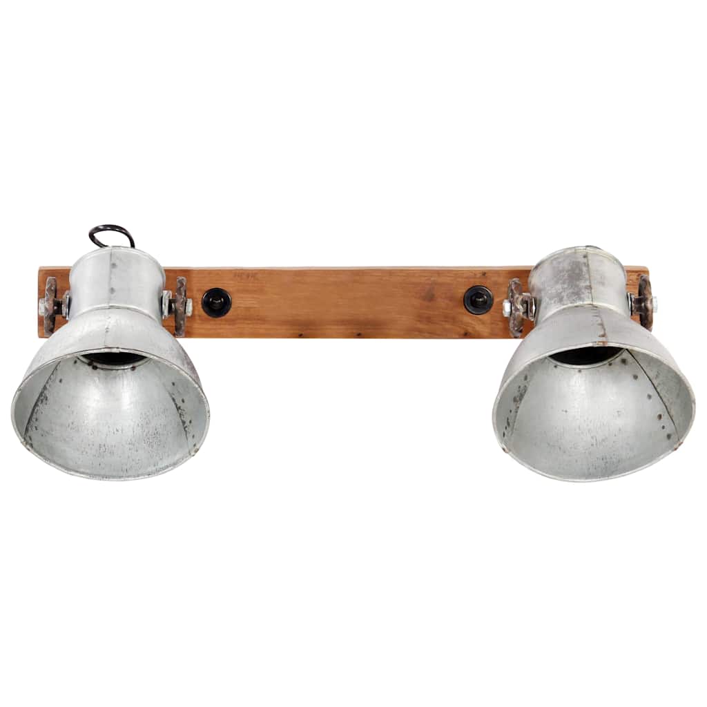 vidaXL Wall Lamp | Silver and brown | Iron and solid mango wood | 45 x 25 cm 3