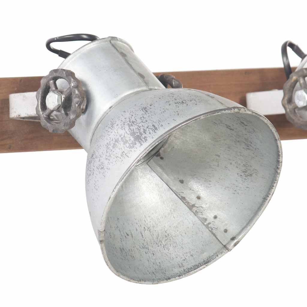 vidaXL Wall Lamp | Silver and brown | Iron and solid mango wood | 45 x 25 cm 4