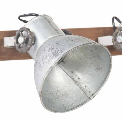 vidaXL Wall Lamp | Silver and brown | Iron and solid mango wood | 45 x 25 cm 4