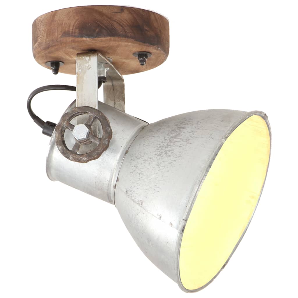 vidaXL Industrial Wall/Ceiling Lamps 2 pcs Silver 20x25 cm E27 2