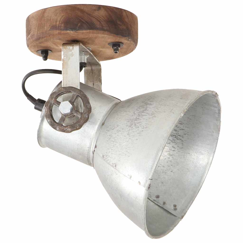 vidaXL Industrial Wall/Ceiling Lamps 2 pcs Silver 20x25 cm E27 3