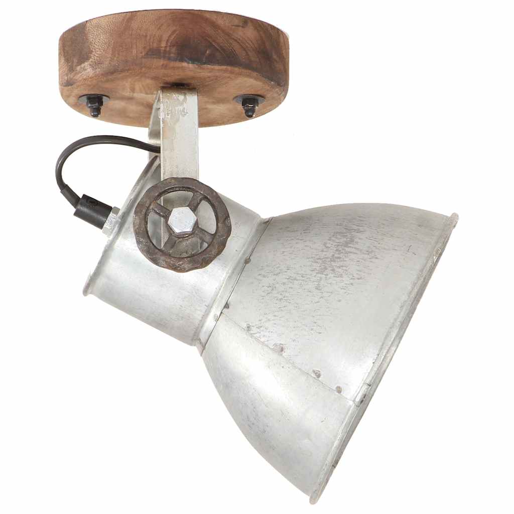 vidaXL Industrial Wall/Ceiling Lamps 2 pcs Silver 20x25 cm E27 4