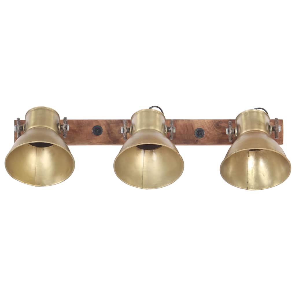 vidaXL Wall Lamp | Brass and brown | Iron, Solid Mango Wood | Medium 3