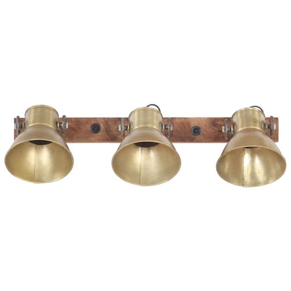 vidaXL Wall Lamp | Brass and brown | Iron, Solid Mango Wood | Medium 3