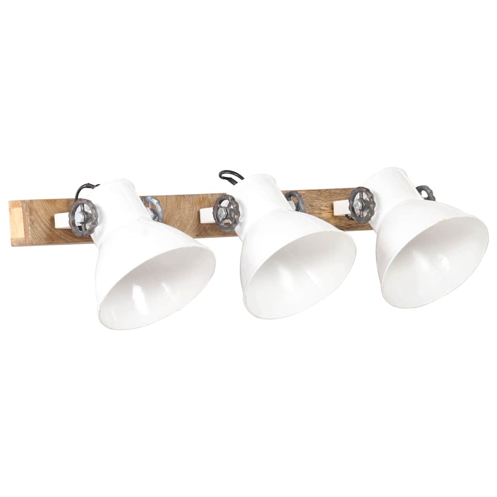 Industrial Wall Lamp 90x25 cm E27 White Straight - 3 lamp shades