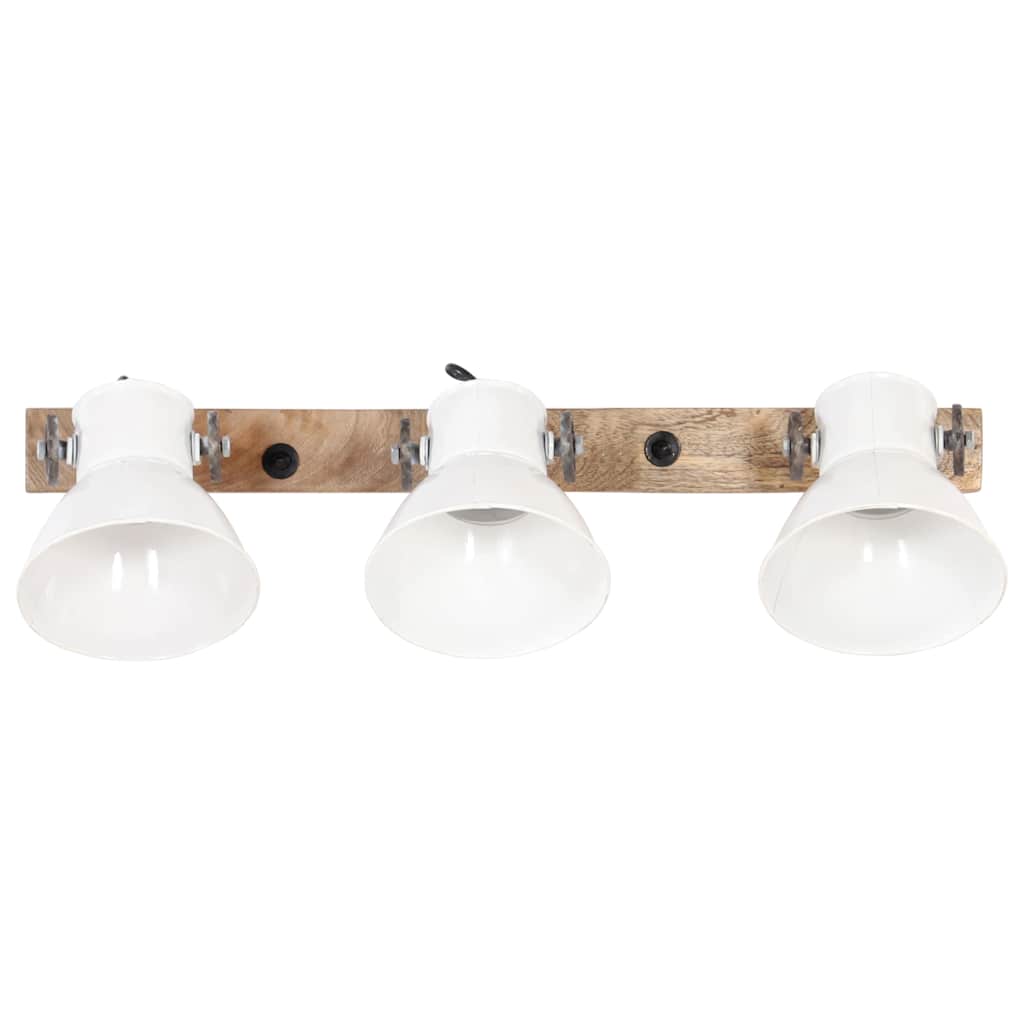 Industrial Wall Lamp 90x25 cm E27 White Straight - 3 lamp shades