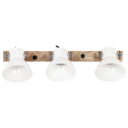 Industrial Wall Lamp 90x25 cm E27 White Straight - 3 lamp shades