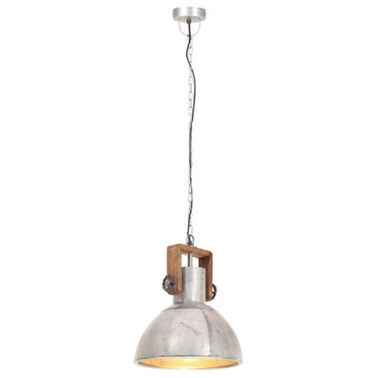 vidaXL Industrial Hanging Lamp 25 W Silver Round 30 cm E27 3