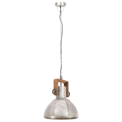 vidaXL Industrial Hanging Lamp 25 W Silver Round 30 cm E27 4