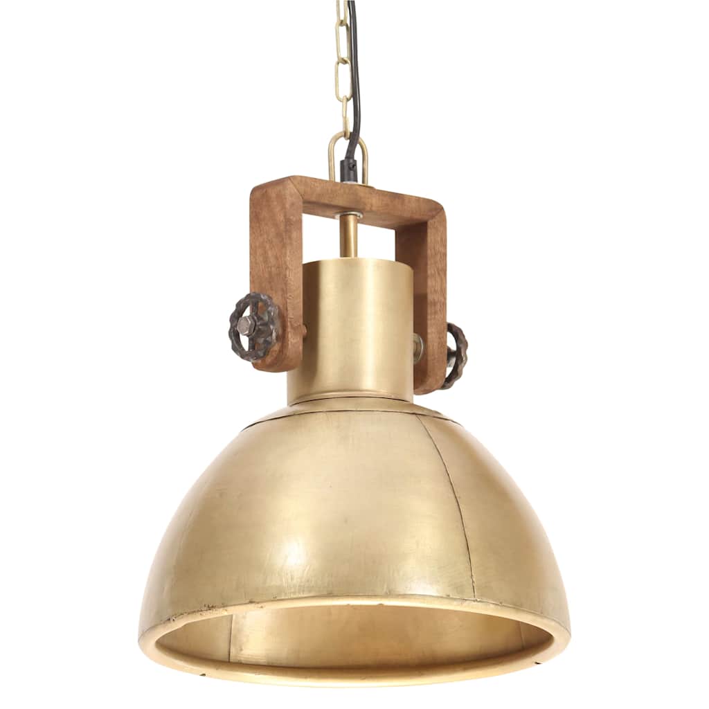 vidaXL Hanging Lamp | Brass, Brown | Iron with brass plating, Solid mango wood 2