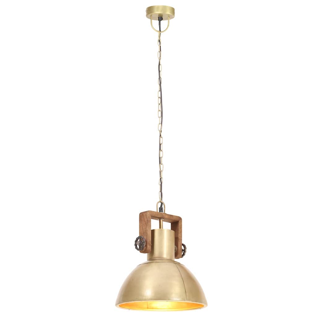 vidaXL Hanging Lamp | Brass, Brown | Iron with brass plating, Solid mango wood 3