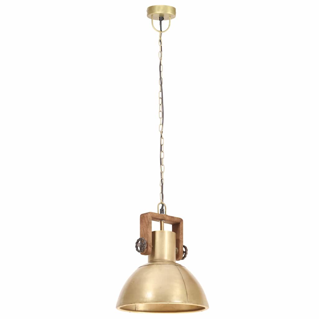 vidaXL Hanging Lamp | Brass, Brown | Iron with brass plating, Solid mango wood 4