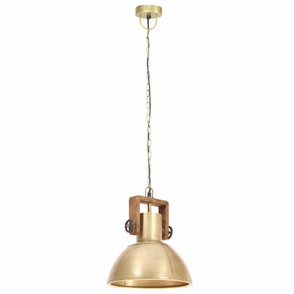 vidaXL Hanging Lamp | Brass, Brown | Iron with brass plating, Solid mango wood 4