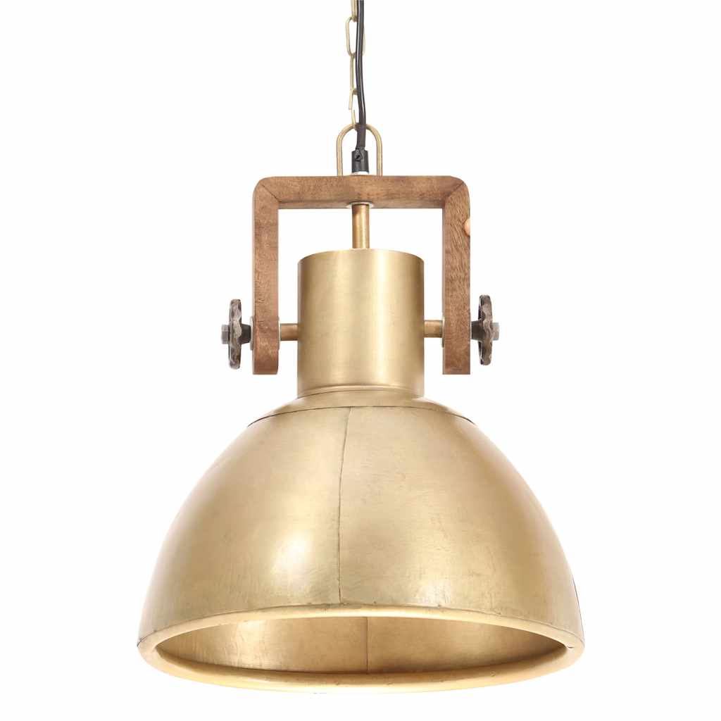 vidaXL Hanging Lamp | Brass, Brown | Iron with brass plating, Solid mango wood 5