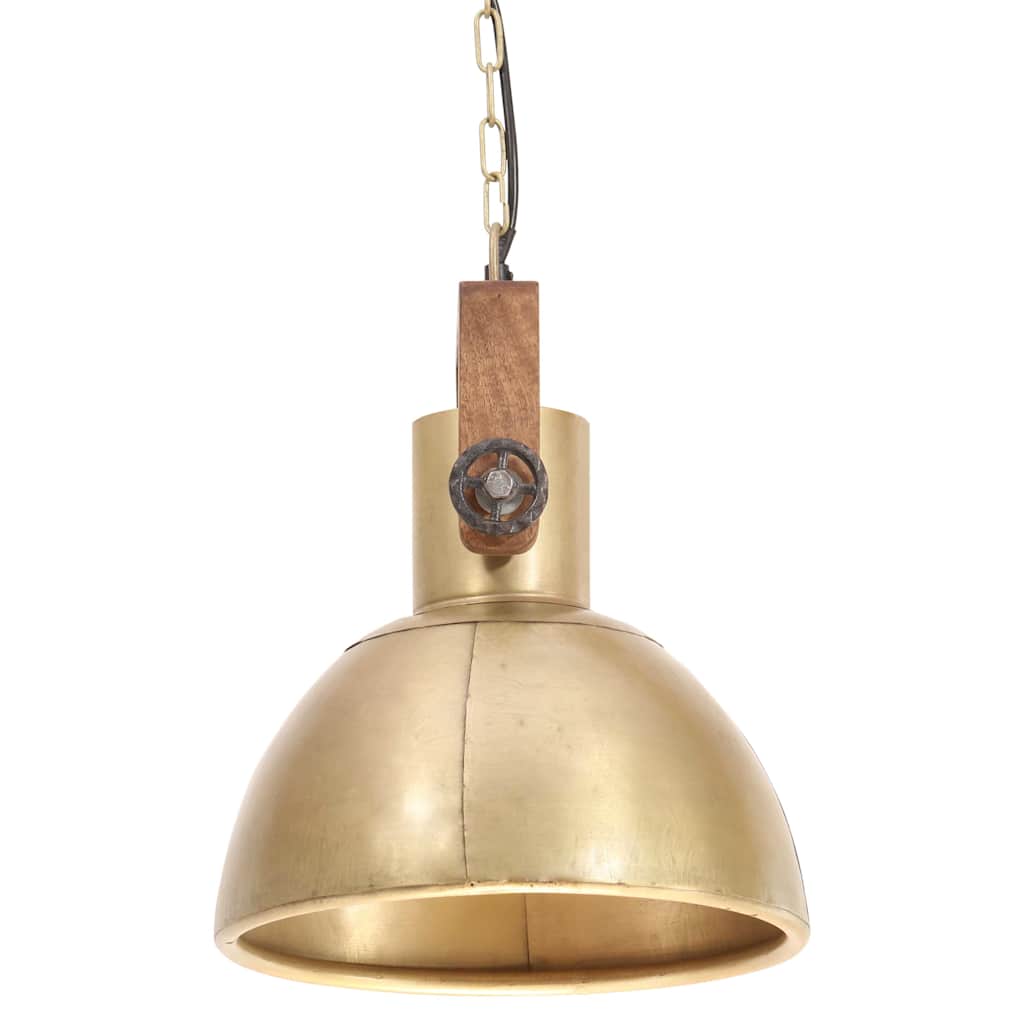 vidaXL Hanging Lamp | Brass, Brown | Iron with brass plating, Solid mango wood 6