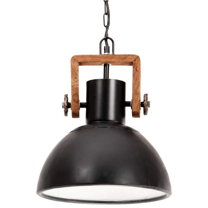 vidaXL Hanging Lamp | Black and brown | Iron and solid mango wood | Medium 3