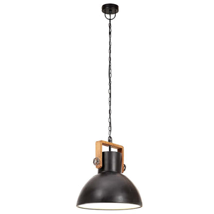 vidaXL Hanging Lamp | Black and brown | Iron and solid mango wood | Medium 5