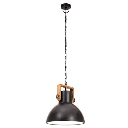 vidaXL Hanging Lamp | Black and brown | Iron and solid mango wood | Medium 6