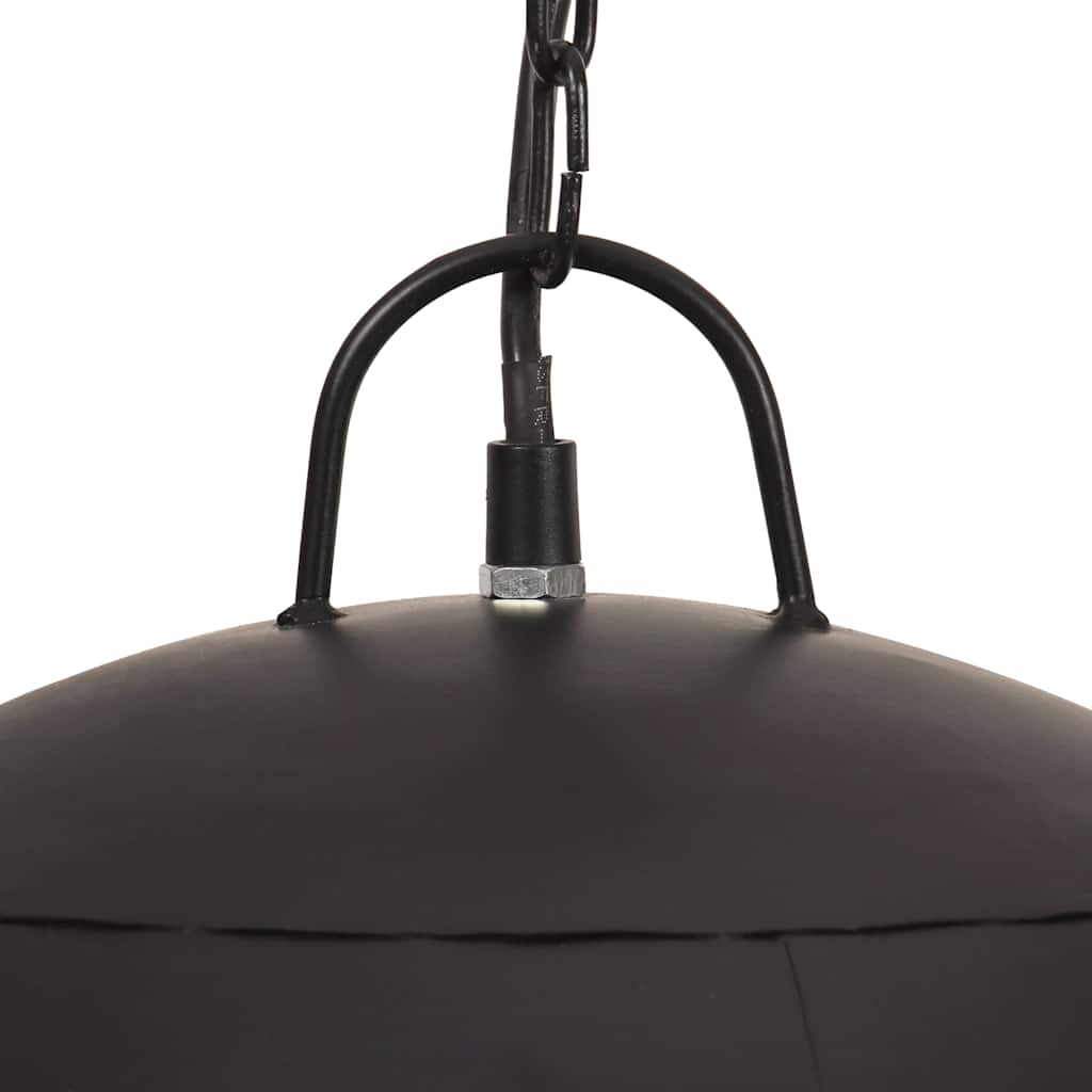 vidaXL Hanging Lamp | Black | Iron | Medium | Hanging Lamp | Round | Industrial 6