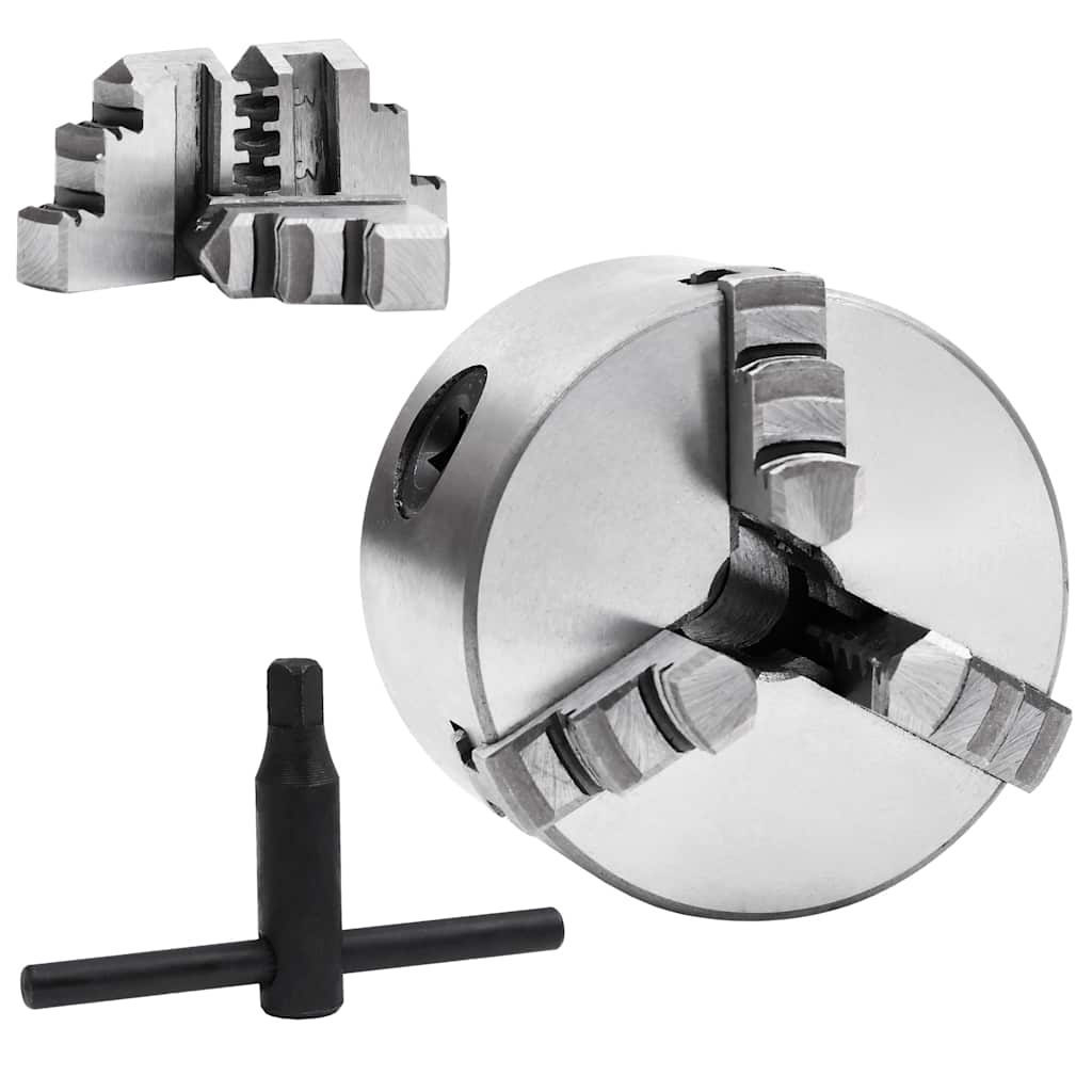 vidaXL 3 Jaw Self-Centering Lathe Chuck 80 mm Steel K11 80 2