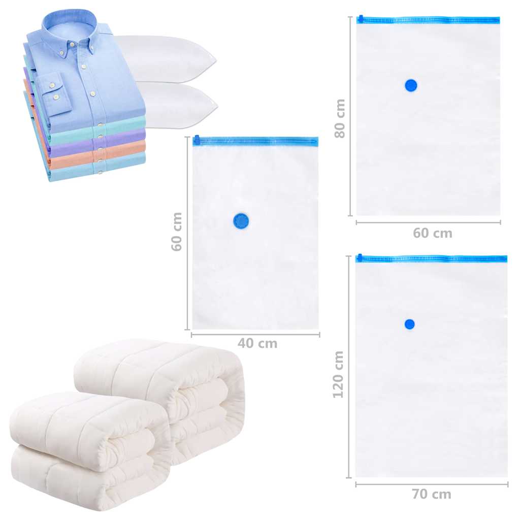 vidaXL Vacuum Travel Storage Bags Clothing Bags 60x40 cm 50 pcs 6